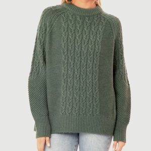 NWT Tuckernuck Aspen Green Mixed Cable Charles Sweater